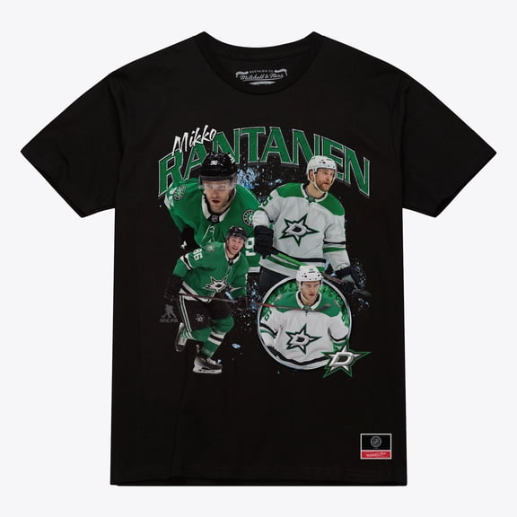 Men's Mitchell & Ness Mikko Rantanen Black Dallas Stars Player Collage T-Shirt