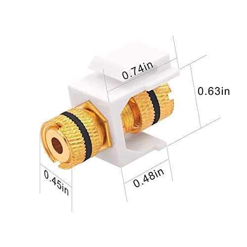 VCE Banana Jack Binding Post Keystone Jack Inserto con anillos negros