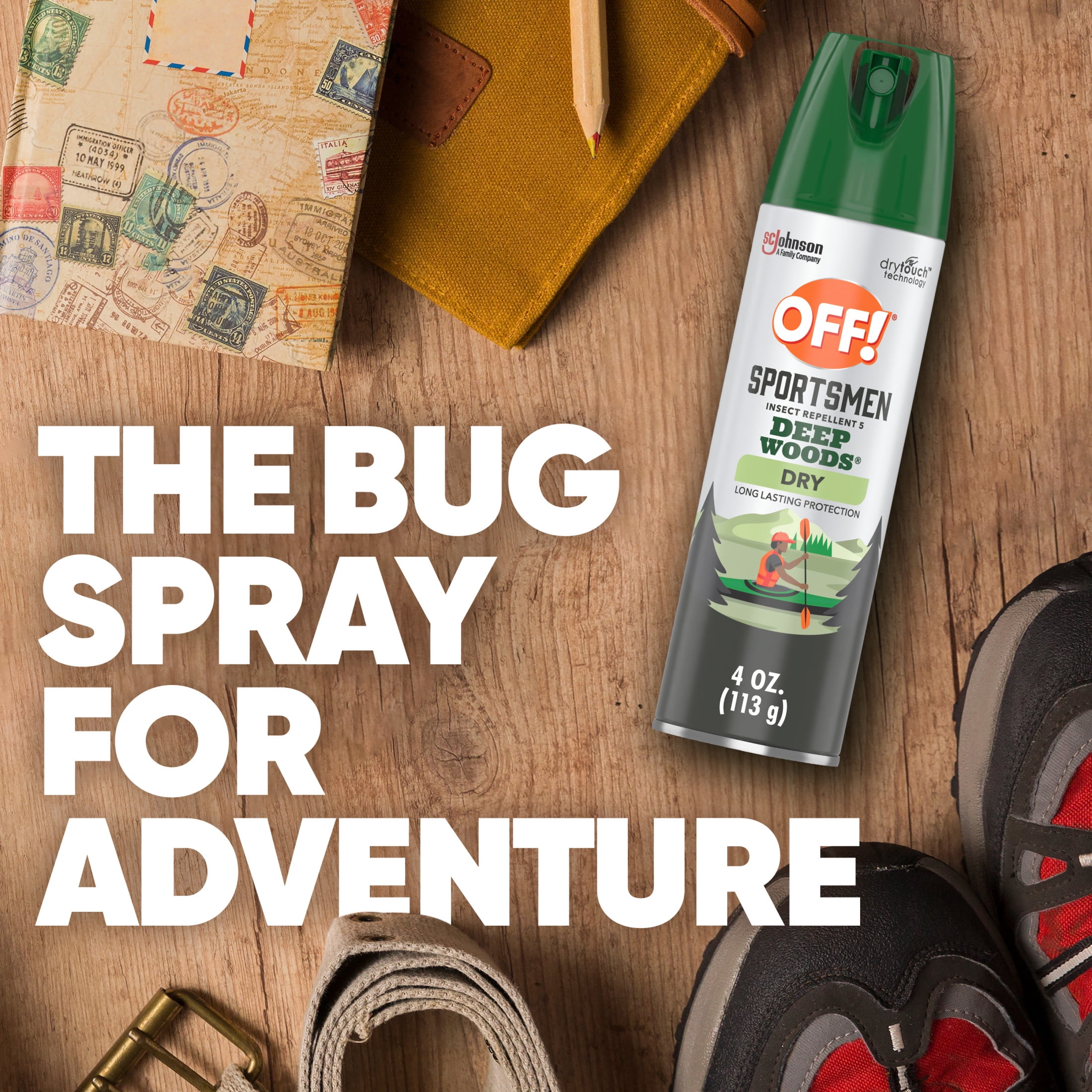 (6 pack) OFF! Sportsmen Deep Woods Dry Insect Repellent V, DEET Mosquito Bug Spray, 4 oz, 2 Count