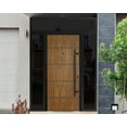 thumbnail image 2 of Front Exterior Prehung Steel Door / Deux 6683 Natural Oak / 2 Side and Top Exterior Window Sidelite / Entry Metal Modern Painted W14+36+14" x H80+16" Left hand Inswing, 2 of 5