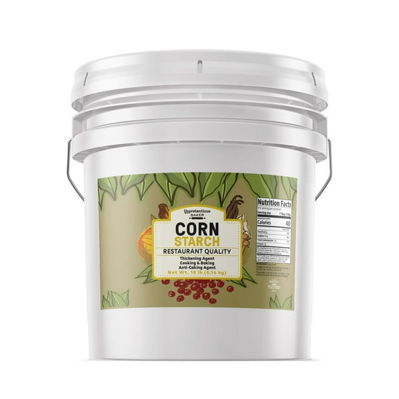Corn Starch By Unpretentious Baker, Resealable Bucket, Thickening Agent, For Bulk Baking & Cleaning Use 3.5 Gallon