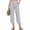 Gray, variant on Gray Crop Capri Pants for Women Dressy Casual Lounge Pants Knee Length Elastic Waist Cropped Pants Trendy Summer Pedal Pushers with Pockets Gray M