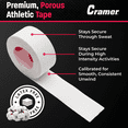thumbnail image 2 of Cramer 950 Premium White Porous Athletic Tape, 1” x 15 Yards, Strong Adhesive Sports Tape, Easy Tear, Breathable Cotton, Latex-Free, Bulk Case of 48 Rolls for Ankle, Wrist & Injury Taping, 2 of 6