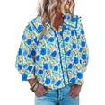 thumbnail image 1 of Blusa Cicy Bell con estampado floral para mujer, manga 3/4, 1 of 8