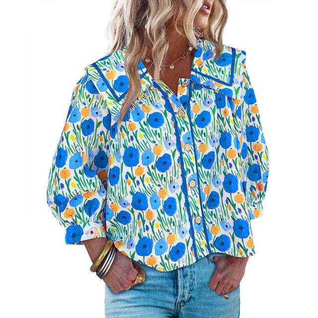 Blusa Cicy Bell con estampado floral para mujer, manga 3/4