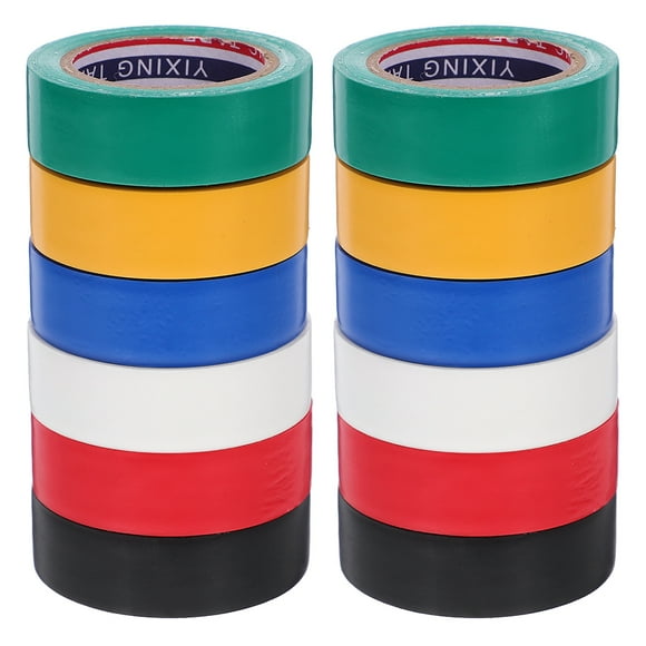 KAKOWELY colorful electrical tape 12 Rolls Of Electrical Tapes Electrician Tape High Temp Tapes Wire Tapes Protection Tape Insulation Tape Indoor Electric Tape