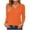 Orange, variant on asjyhkr Womens Blouses 3/4 Sleeve V Neck Undershirts Fashion Casual Breathable Soft Comforty Gym Workout Hiking Solid Color Tops