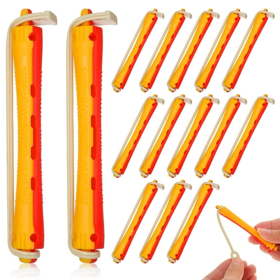 Beaupretty 24Pcs Hair Perm Kit with Rubber Band Multicolor Salon Hair Curling Rods
