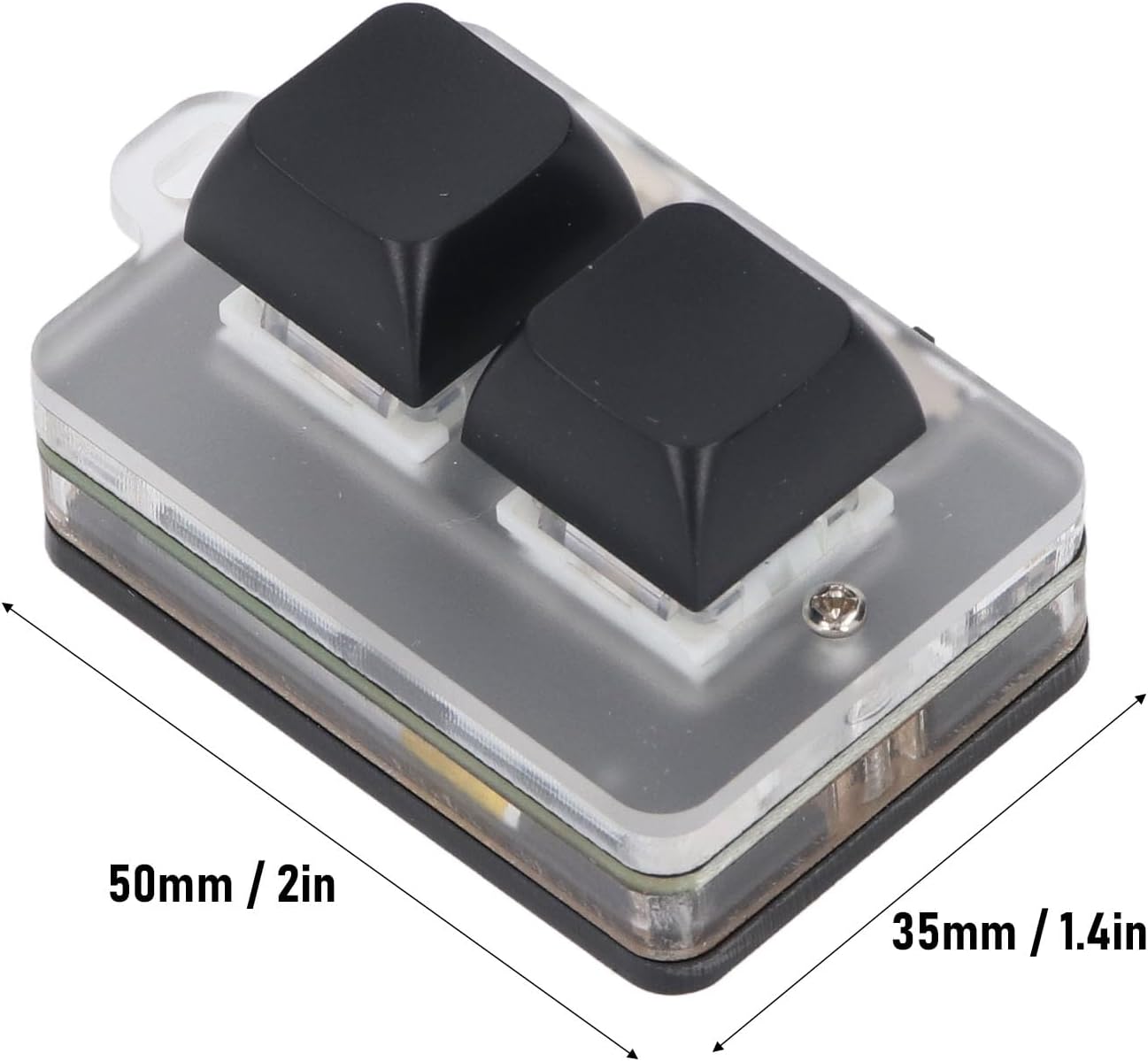 RVKXHD USB 2-Key Mini Keypad, Support Programming Macro and Software Blue Switch Custom Keyboard with RGB Light, Support Bluetooth and USB C Connection