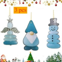 KOYPTL Christmas Sea Glass Snowman Set Ornaments Christmas Decorations with Rope for Xmas Tree 2D Flat Acrylic Coastal Christmas Hanging Ornaments Home Decor Xmas Gifts Party Favors for Beach Lover
