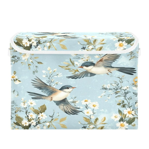 Storage Box With Lid 16.5x12.6x11.8In Foldable Stacked Household Storage Box Super Beautiful Bird