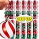 thumbnail image 2 of 30/6 piezas de bolas de Navidad con purpurina, adornos rojos y blancos para colgar en el árbol de Navidad, decoración para fiesta de Año Nuevo en el hogar, regalo de bola de Navidad, 2 of 5