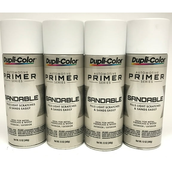 Duplicolor DAP1689-4 PACK WHITE Sandable All-Purpose Primer - 12 oz Aerosol