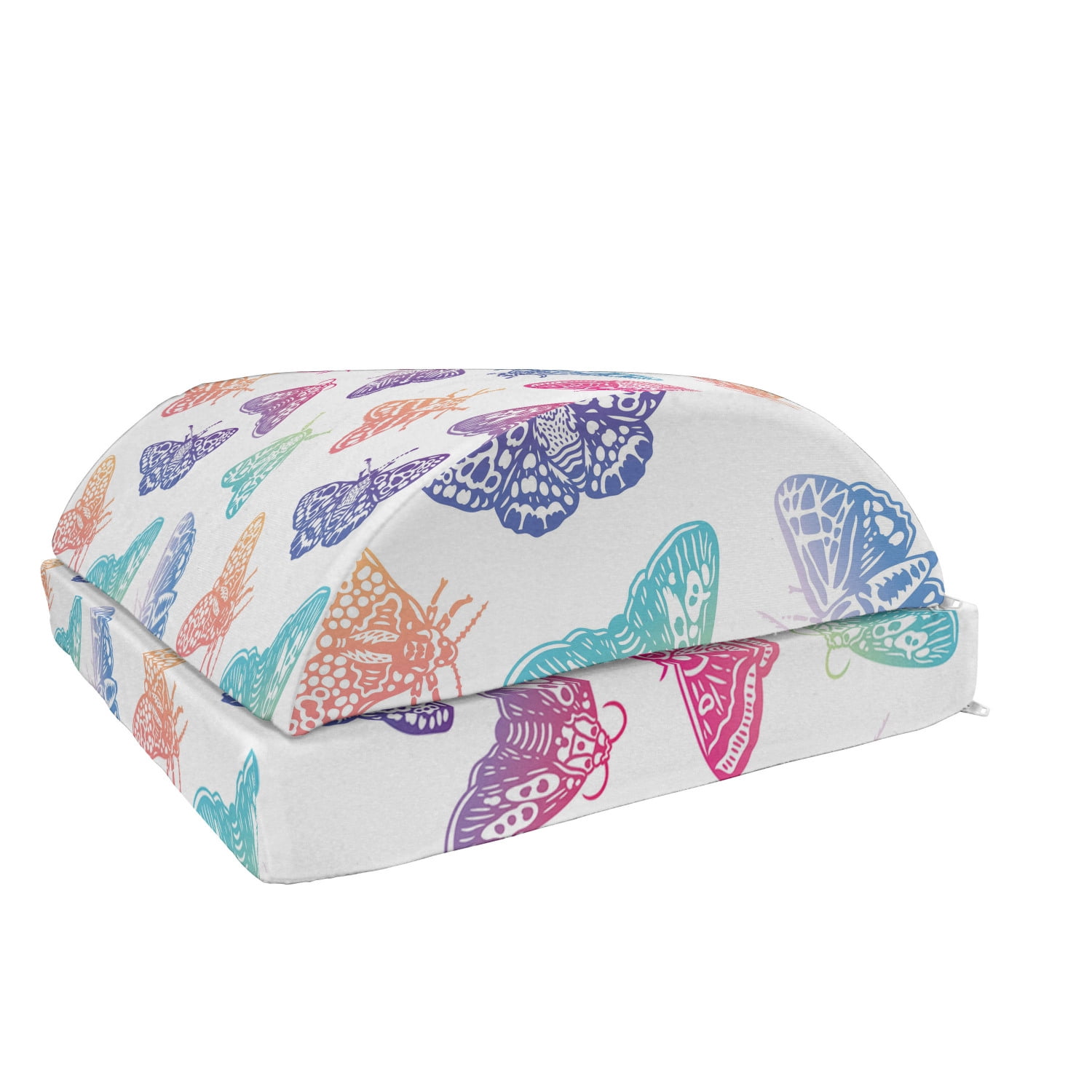 Butterfly Foot Rest, Vivid Insects Pattern in Gradient Color Change ...