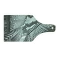 thumbnail image 2 of Black and White Cutting Board, Urban Design Skyscrapers in Manhattan and the Cloudy Sky Digital Print, Tempered Glass Cutting and Serving Board, Wine Bottle Shape, Black and White, by Ambesonne, 2 of 5