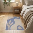 thumbnail image 3 of ODIKA 2'x3' Beige Blue Serene Abstract Contours Washable Throw Rug Elegant Modern Shapes for Contemporary Decor for Hallway, Study Room, Non-Slip Low Profile, Flatwoven, 3 of 7