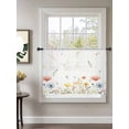 thumbnail image 2 of Sheer Curtains 54 Inch Length, Spring Wildflowers Semi Sheer Curtains Light Filtering Window Treatment, Watercolor Rustic Flowers Floral Leaves Privacy Voile Drapes for Living Room 52x54 Inch, 2 of 7