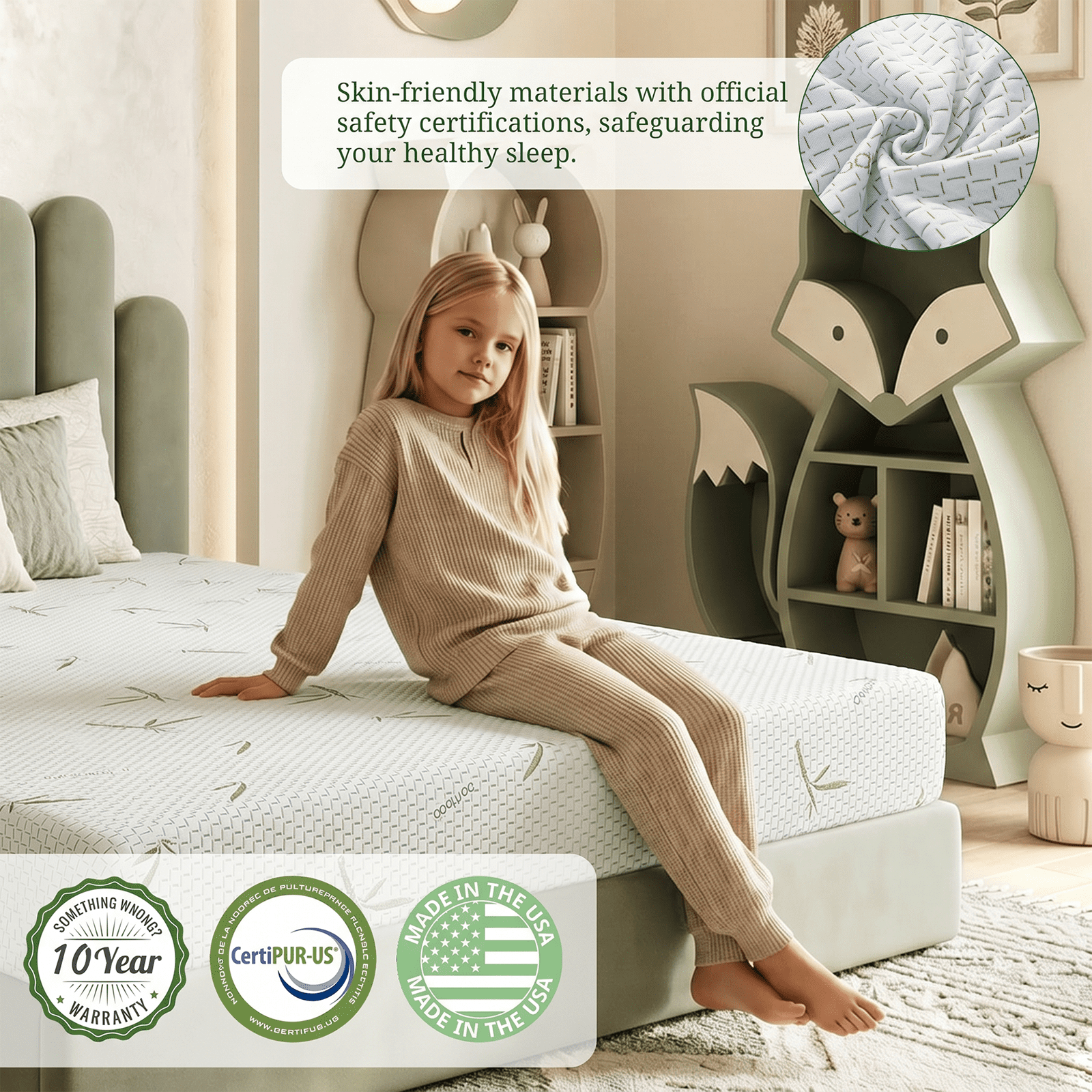 5 inch Twin XL Gel Memory Foam Mattress, Medium Firm mattress in a box, Cool and Skin-Friendly material for Kids & Adults