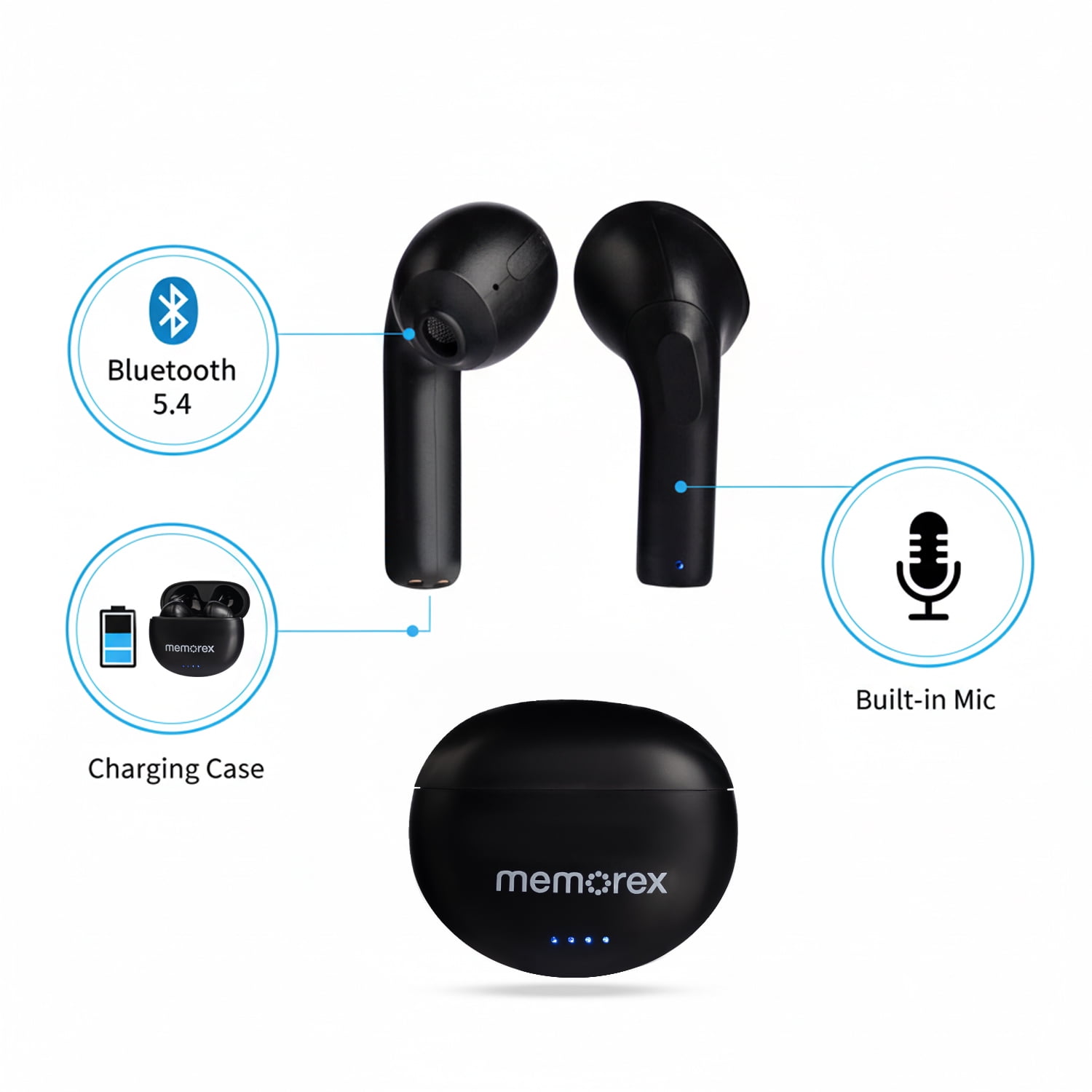 Memorex 3-in-1 Wireless Audio Bundle – Bluetooth Headphones, True Wireless Earbuds & Portable Speaker, Bluetooth 5.1, Hands-Free Calling, Black