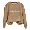 thumbnail image 2 of Tittly Sweatshirt for Women Womens Pullover Long Sleeve Sweatshirt For Women Crewneck Fleece Sweater Retro Fall Sweatshirt Crewneck Sweatshirts Women Graphic Sweatshirts for Women Khaki XL, 2 of 6