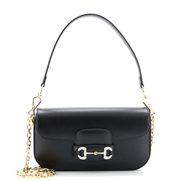 Pre-Owned Horsebit 1955 Shoulder Bag Leather with Crystal Detail Mini By Rebag