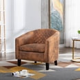thumbnail image 2 of Royard Oaktree Accent Barrel Chair, Upholstered Armchair with Gold Nail Head Trim and Black Legs, 2 of 5