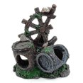 thumbnail image 1 of Aquarium Fish Tank Landscaping Reptile Box Fish Shrimp Cichlid Fish Avoid Cave Nest Simulation Resin Dilapidated Wine Barrel Decoration, 12.5*7*, 1 of 5
