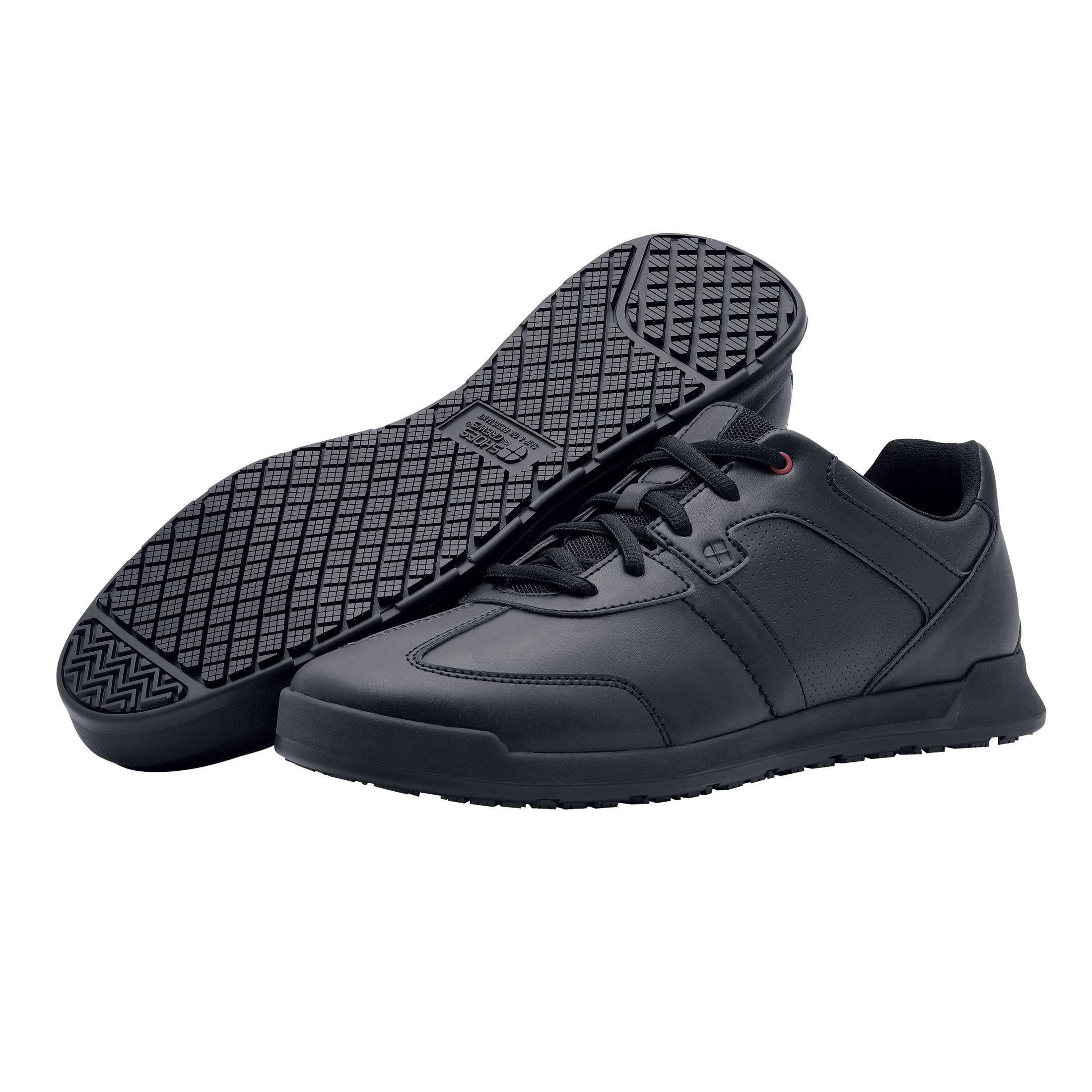 Water Resistant Shoes for Crews Unisex Slip On in Black Nubuck Leather 