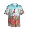 thumbnail image 2 of Bixox Men's Hawaiian Shirts Men's Winter Birds on the Fence Print Short-Sleeve Shirt-XX-Large, 2 of 8