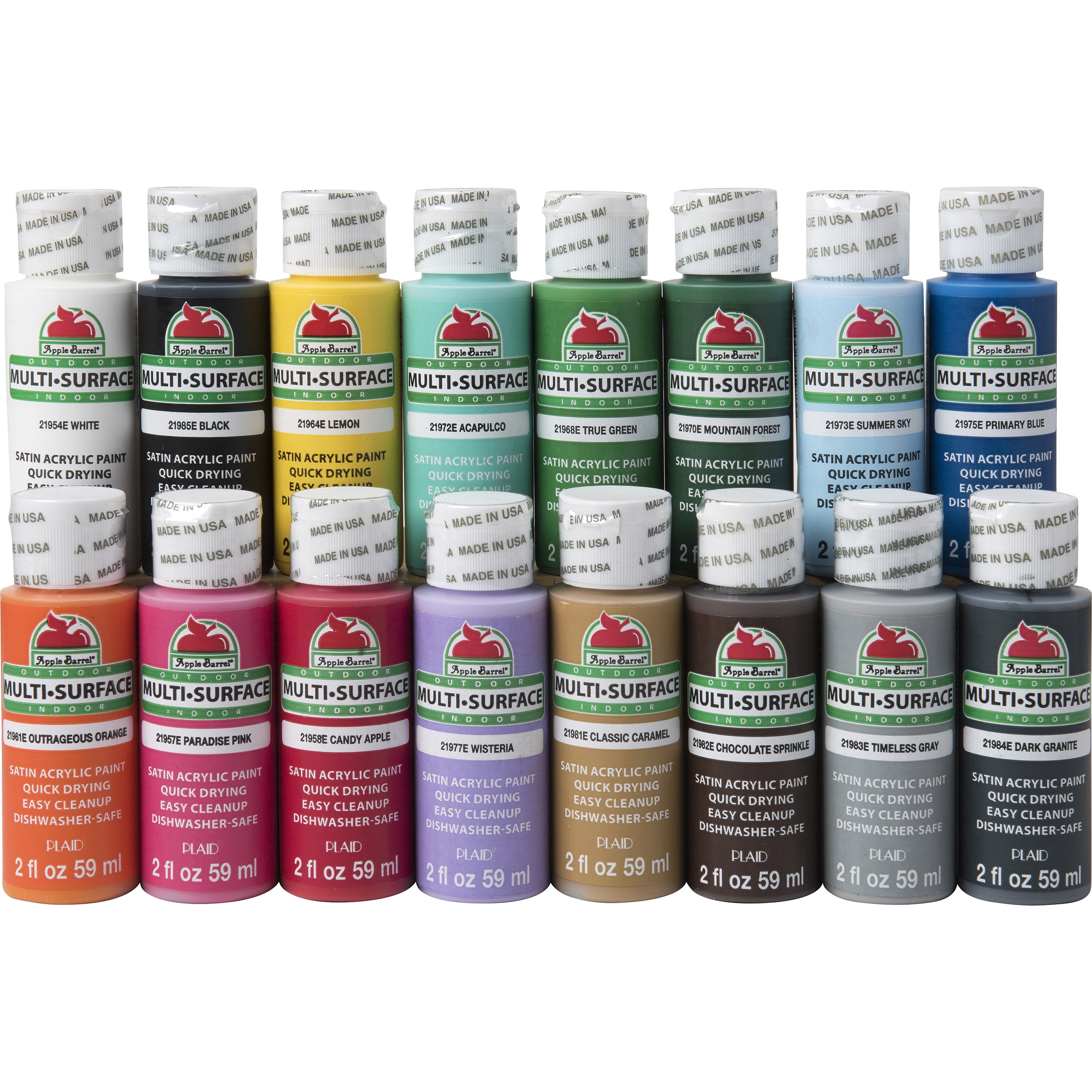 Apple Barrel PROMOABMS1 Multisurface Acrylic Craft Paint Set, Satin