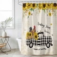 thumbnail image 4 of Country Kitchen Sunflowers Bathroom Shower Curtains with 12 Hooks Polyester Waterproof Shower Curtain for Stalls and Bathtubs Rustic Truck Vintage Farmhouse Decorative Bathroom Curtain 48x72 Inches, 4 of 8