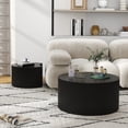 thumbnail image 6 of Round Black Coffee Table Set of 2, Modern Wooden Nesting Tables for Living Room, No Assembly Required, Accent Furniture for Bedroom, Balcony, Office, 6 of 7
