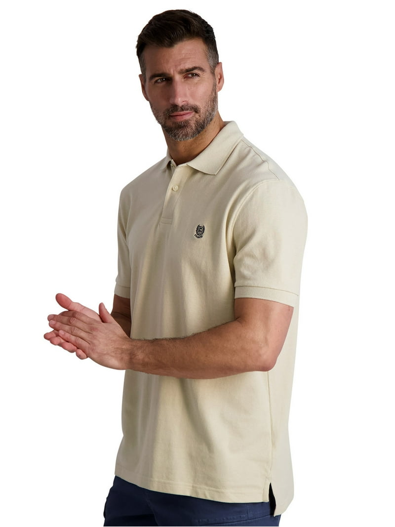 Chaps Men's Classic Fit Short Sleeve Cotton Everyday Solid Pique Polo Shirt  