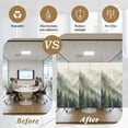 thumbnail image 5 of Window Privacy Film Mountains Stained Glass Window Film Decorative Sun Block Window Cover Watercolor Forest Nature Pine Trees Landscape Window Clings Static Adhesive Sticker for Bathroom 17.7"x39.3", 5 of 7