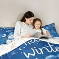 thumbnail image 4 of Manfei Merry Xmas 7 Pieces Bedding Comforter Set,Cute Bow Snowman Full Bedding Set,Hellow Winter Fitted Sheet Flat Sheet For Teens,Super Cozy Room Decor Reversible, 4 of 8