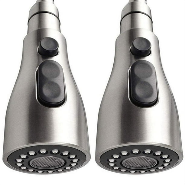 2X de Cocina Grifo Abatible Cabezal Rociador Boquilla Manguera Extraíble Rociador Pieza de Repuesto Cabezal Del Grifo - Níquel Cepillado