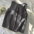 thumbnail image 4 of Cotton Linen Tank Top Womens Summer Vacation Loose Fit Sleeveless Scoop Neck Elegant Blouse for Beach Lounge and Casual Outfits in 2025 Neutral Tones, 4 of 4