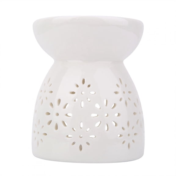 WALFRONT Ceramic Tealight Holder Essence Oil Burner Candle Incense White Wax Melter Oil Melt Warmer Candle Tart Burner