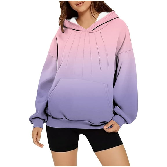 Otvok Winter Women's Hooded Sweatshirts Cute Long Sleeve Tops Loose Hoodies Pullover with Pocket