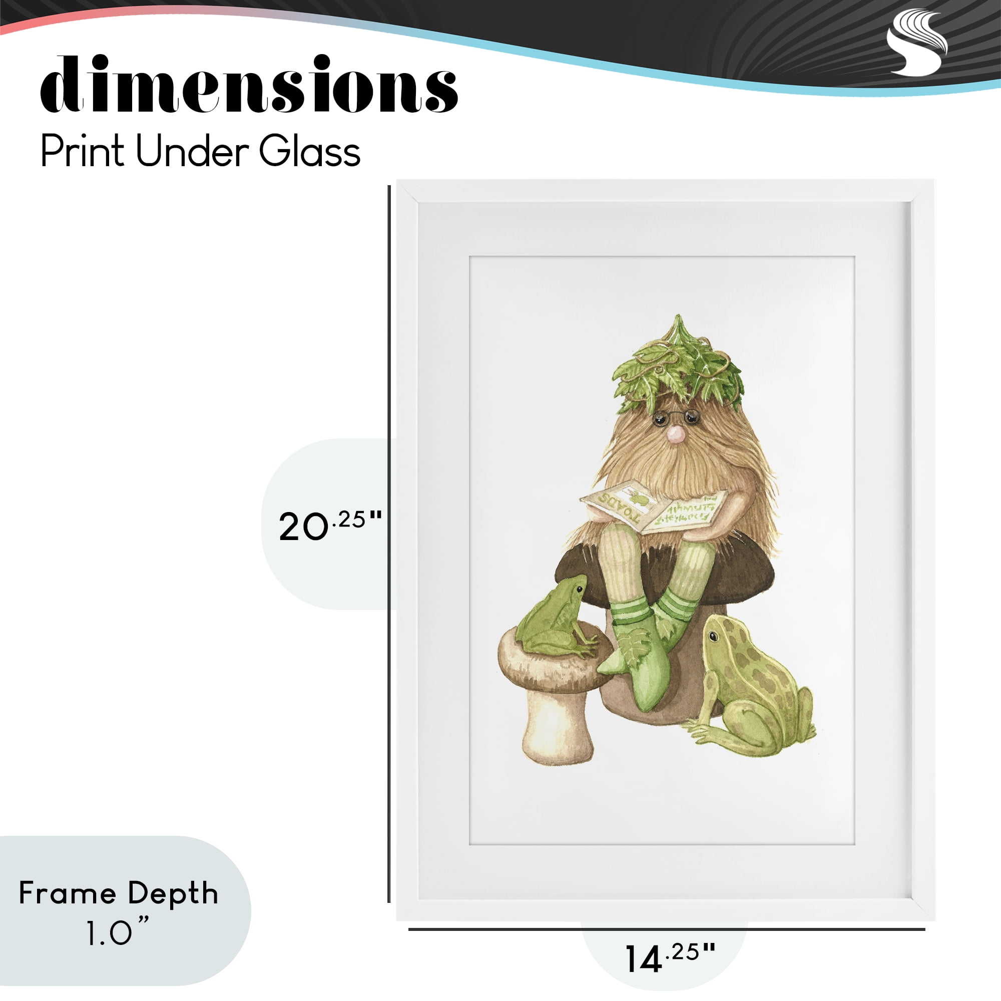 Stupell Industries Garden Elf with Frogs White Framed Print Under Glass, design by Nancy Overton