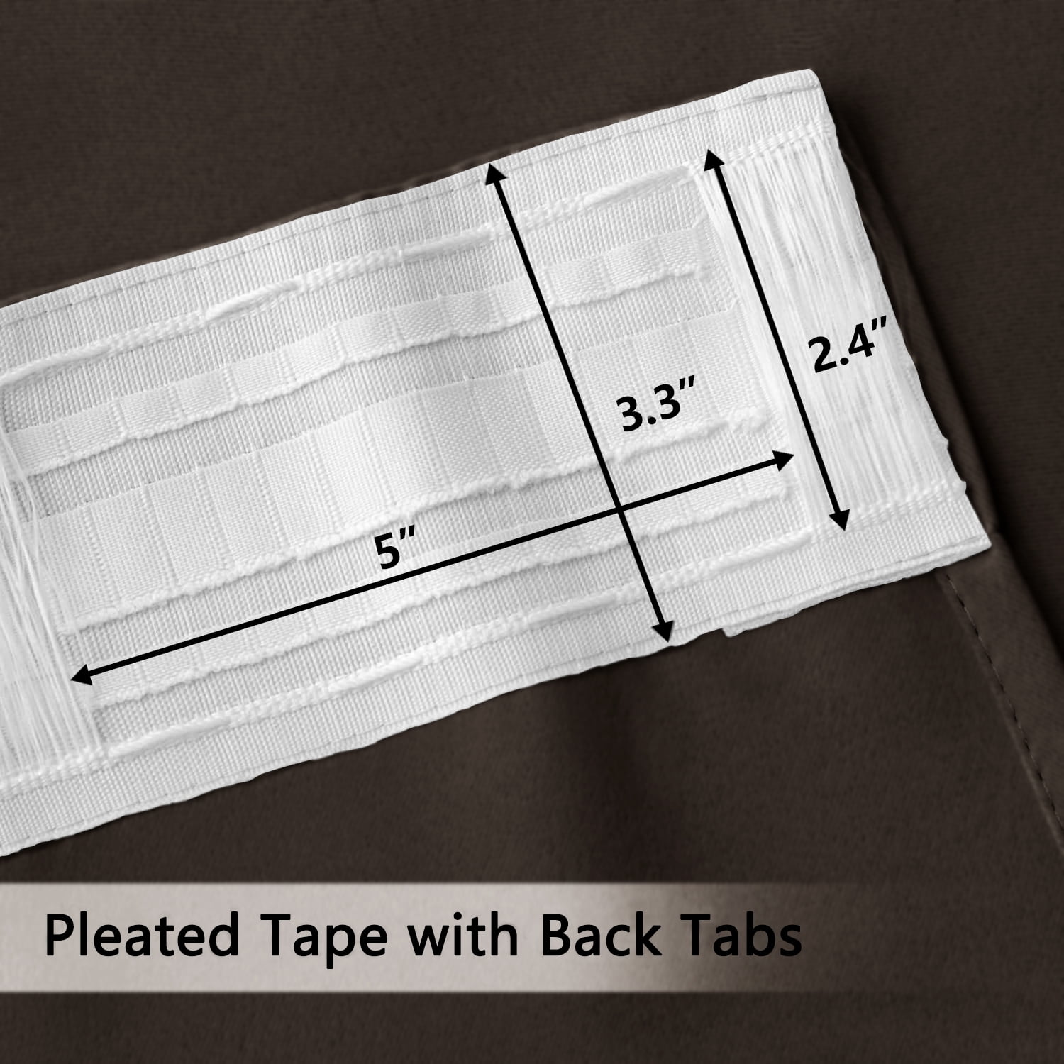 Back Tab Curtains, 2-Panel Set Rod Pocket & Pinch Pleat Design Light-Filtering & Thermal Insulation Ideal for Living Room, Bedroom & Office Windows