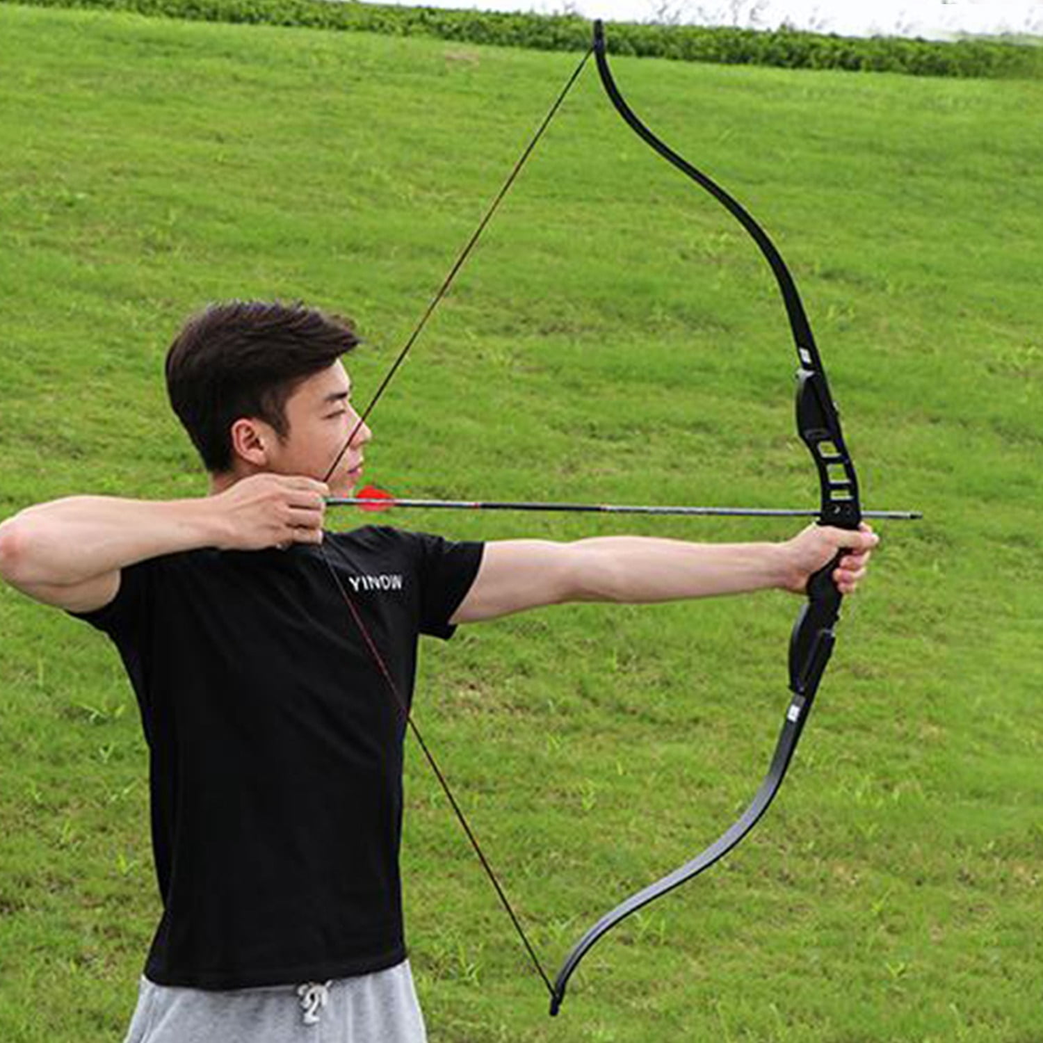 Piaoyu Archery 54" Takedown Recurve Bow and Arrows Set Hunting Longbow Metal Riser Right Hand 40 Lbs Package Kit with Accessories for Shooting Practice