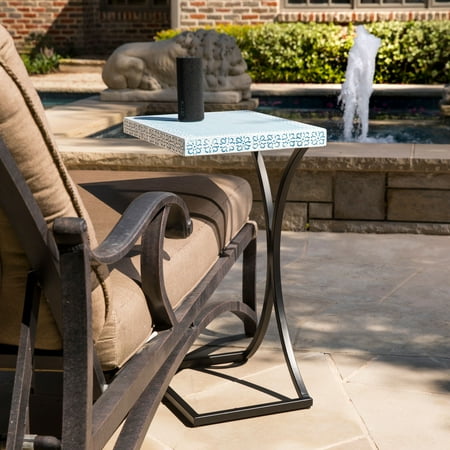 Southern Enterprises Awolly Indoor/Outdoor C Table, Blue