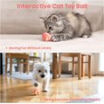 thumbnail image 2 of Pelota interactiva de juguete para gatos, pelota de juguete para mascotas con luz LED, rotación automática, inteligente para gatos en interiores, recargable por USB (rosa), 2 of 5