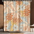 thumbnail image 2 of 72x72 inch Groovy Flower Shower Curtain for Bathroom, Daisy Look Flowers, Boho Retro Hippie Funky 70s 60s Floral Hippie Summer Bathtub Decor 12 Plastic Shower Hooks,Orange Blue, 2 of 6