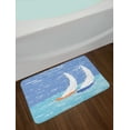thumbnail image 2 of Nautical Bath Mat, Grunge Style Illustration of Two Racing Sailboats in A Windy Ocean Water Print, Non-Slip Plush Mat Bathroom Kitchen Laundry Room Decor, 29.5 X 17.5 Inches, Pale Blue, Ambesonne, 2 of 2