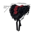 thumbnail image 3 of Slccxzc Sweet Lolita Hat with Tassels and Lace Decor Victorian Hat Self-Tied Headscarf for Tea Party, 3 of 7