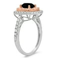 thumbnail image 2 of 1.615 ct Round Cut Natural Onyx Solitaire with Simulated Diamond Accents 14K White/Rose Gold Womens Engagement Ring, 2 of 6