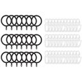thumbnail image 1 of 50 piezas de anillos de cortina de metal, anillos para colgar cortinas y ganchos de cortina de plástico, anillos de cortina para cortina de ventana, negro, 1 of 5