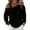 Black, variant on Women's Fashionable Casual Long-sleeved Top With Chain And Button Decoration, Size S-3XL